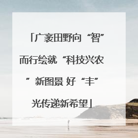广袤田野向“智”而行绘就“科技兴农”新图景 好“丰”光传递新希望